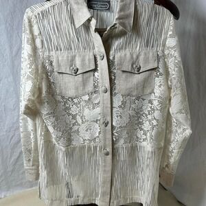 Vintage 90s Saint Germain 2 Pc Set Blouse And Tank Twinset Womens XS‎
